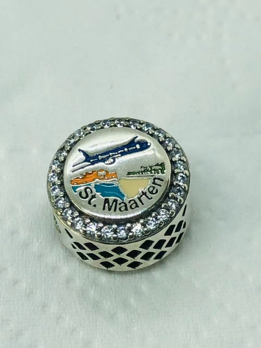 ✨ ✨Pandora Engraved Beach Navy Plane St. Maarten Bead Charm